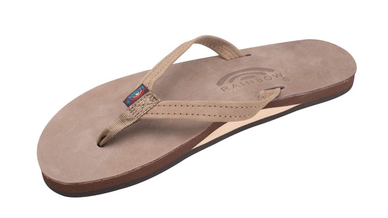 Rainbow Sandals Rainbow Women's Single Layer Premier Leather with Arch Support and a Narrow Strap Sandal - Dark Brown, Medium - Image 1